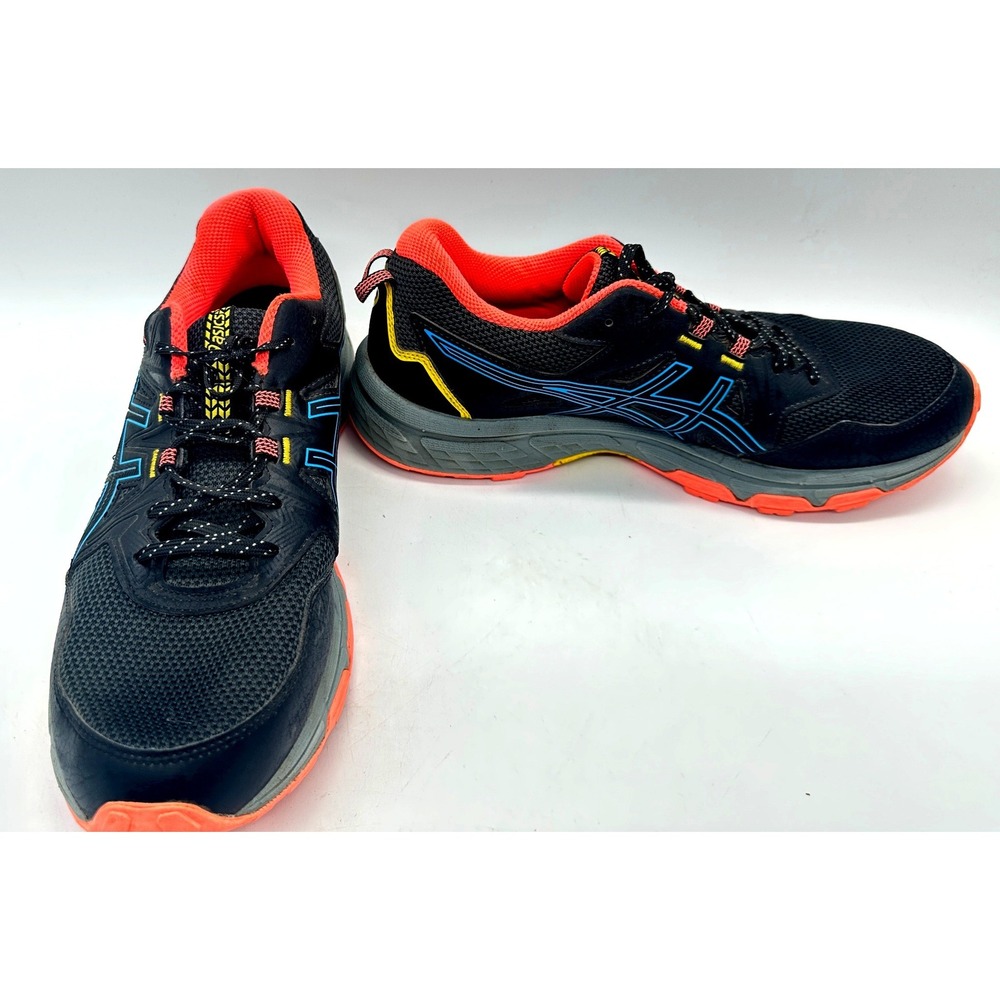 ASICS Womens Gel-Venture 8 11.5 Black Blue Orange Trail Running Shoes 1012A708